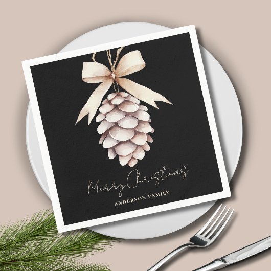 Personalisiert Pinecone Christmas Serviette