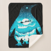 Personalisiert Pinguin | Geburtskarte Sherpadecke (Vorderseite)