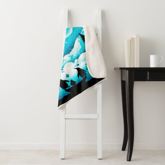 Personalisiert Pinguin | Geburtskarte Sherpadecke (Beispiel)