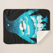 Personalisiert Pinguin | Geburtskarte Sherpadecke (Vorderseite (Horizontal))