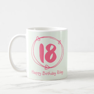 Personalisiert Pink 18. Geburtstag Geschenk Kaffee Kaffeetasse