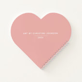 Personalisiert Pink Artist Heart Sketchbook Notebo Notizblock (Rückseite)