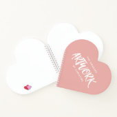 Personalisiert Pink Artist Heart Sketchbook Notebo Notizblock (Innenseite)