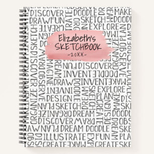 Personalisiert Pink Artist Sketchbook-Notebook Notizblock