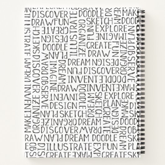 Personalisiert Pink Artist Sketchbook-Notebook Notizblock (Rückseite)