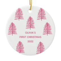 Personalisiert Pink Babies Erster Weihnachtsbaum