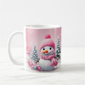 Personalisiert Pink Baby Christmas Snowman Kaffeetasse (Links)