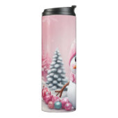Personalisiert Pink Baby Christmas Snowman Thermosbecher (Nach links gedreht)