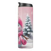 Personalisiert Pink Baby Christmas Snowman Thermosbecher (Nach rechts gedreht)