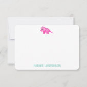 Personalisiert Pink Baby Dinosaur Stationery Dankeskarte (Vorderseite)