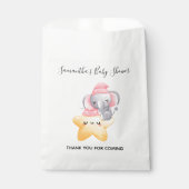 Personalisiert Pink Baby Elephant Baby Dusche Geschenktütchen (Vorderseite)
