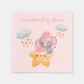 Personalisiert Pink Baby Elephant Baby Dusche Serviette (Vorderseite)
