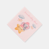 Personalisiert Pink Baby Elephant Baby Dusche Serviette (Ecke)