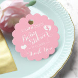 Personalisiert Pink Baby Feet MIRL Babydusche Geschenkanhänger<br><div class="desc">Hübsche rosa personalisierte Babyfüße   Herz Babydusche Geschenk Tag. Ich danke Ihnen. Ideal für die Baby Dusche Geschenke. Die Hintergrundfarbe kann geändert werden. Auf der Rückseite der Karte befindet sich der Name des Kleinkindes. Anpassen durch Hinzufügen von Text oder Löschen.</div>