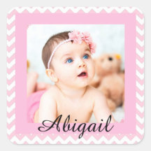 Personalisiert Pink Baby Foto Stickers