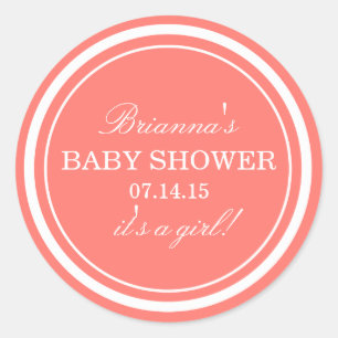 Personalisiert   Pink Baby Shower Stickers
