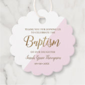 Personalisiert Pink Baby Taufe danke Geschenkanhänger (Vorderseite)