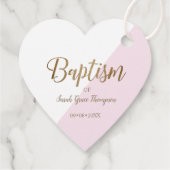 Personalisiert Pink Baby Taufe HERZ danke Geschenkanhänger (Rückseite)