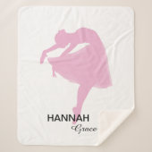 Personalisiert Pink Ballerina Dancer Sherpa Blanke Sherpadecke (Vorderseite)