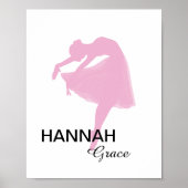 Personalisiert Pink Ballerina Poster (Vorne)