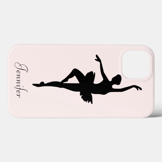 Personalisiert Pink Ballerina Tanz Silhouette Case-Mate iPhone Hülle (Rückseite (Horizontal))