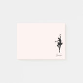 Personalisiert Pink Ballerina Tanz Silhouette Post-it Klebezettel (Vorderseite)