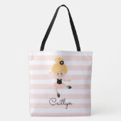 Personalisiert Pink Ballerina Tote Bag Blonde Hair Tasche (Vorderseite)