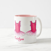 Personalisiert Pink Ballett Tutu Ballerina Tanz Ta Zweifarbige Tasse (VorderseiteRechts)