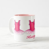 Personalisiert Pink Ballett Tutu Ballerina Tanz Ta Zweifarbige Tasse (Vorderseite Links)