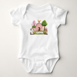 Personalisiert Pink Barnyard Geburtstag Baby Strampler