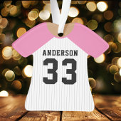 Personalisiert Pink Baseball Jersey Ornament