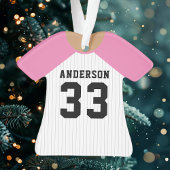 Personalisiert Pink Baseball Jersey Ornament