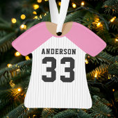 Personalisiert Pink Baseball Jersey Ornament