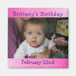 Personalisiert Pink Birthday Erinnerung Magnet
