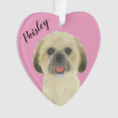 Personalisiert Pink Blonde Tan Golden Shih Tzu Ornament (Vorderseite)