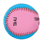Personalisiert Pink Blue TEAM JESUS Monogram Baseball (Vorderseite Links)