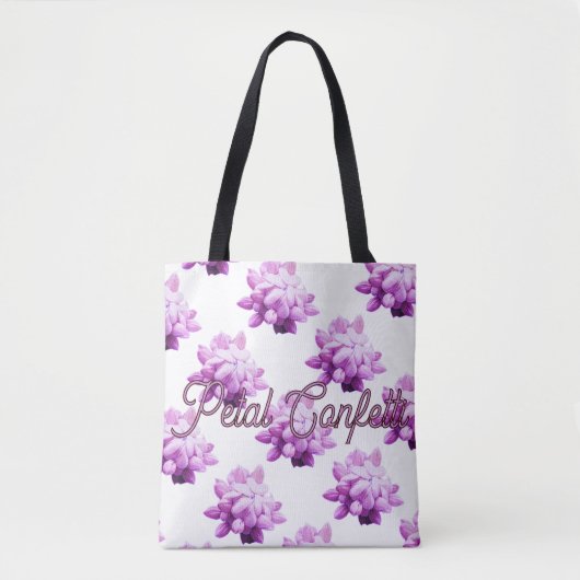 Personalisiert Pink Blume Confetti Tasche (Vorderseite)