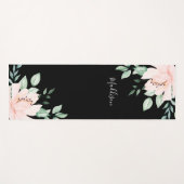 Personalisiert Pink Blume Yoga Mat Yogamatte (Vorderseite (Horizontal))