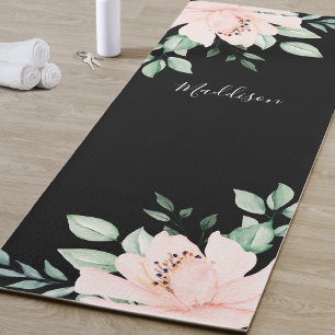 Personalisiert Pink Blume Yoga Mat Yogamatte