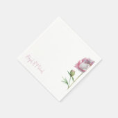 Personalisiert-Pink-Blütenbäume Hochzeitcocktail Serviette (Ecke)