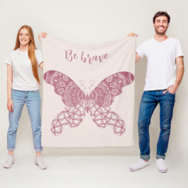 Personalisiert Pink Boho Butterfly Fleecedecke