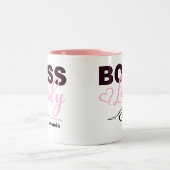 Personalisiert Pink Boss Lady Whip Zweifarbige Tasse (Mittel)