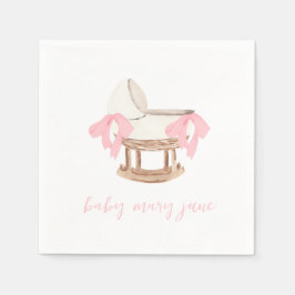 Personalisiert Pink Bow Baby Dusche Napkins Serviette