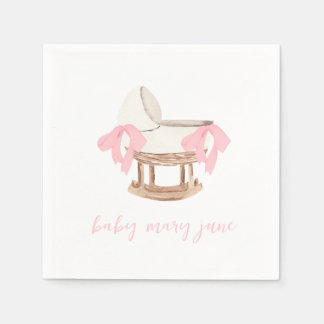 Personalisiert Pink Bow Baby Dusche Napkins Serviette