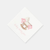 Personalisiert Pink Bow Baby Dusche Napkins Serviette (Ecke)