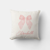 Personalisiert Pink Bow Coquette Ästhetik Baby Kissen (Vorderseite)