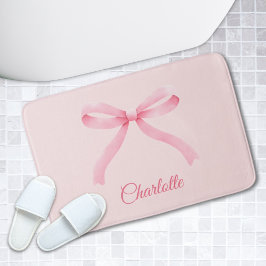 Personalisiert Pink Bow Coquette Girly Bathmat Badematte