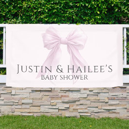 Personalisiert Pink Bow Girl Coquette Babydusche Banner
