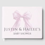 Personalisiert Pink Bow Girl Coquette Babydusche Gästebuch (Vorderseite)