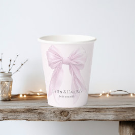 Personalisiert Pink Bow Girl Coquette Babydusche Pappbecher